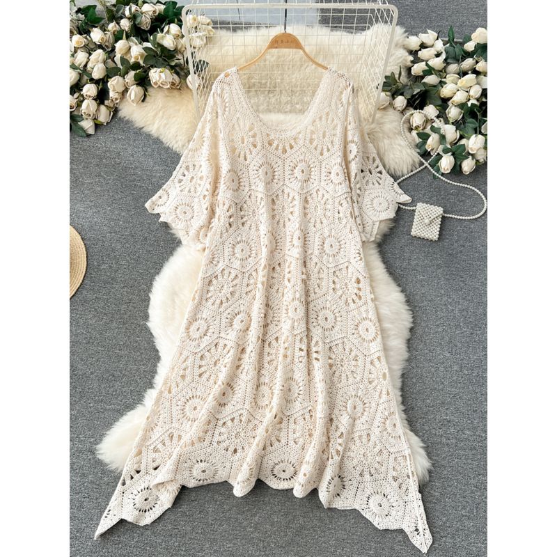 Age-Reducing Wear Hollow Dress Niche Style Casual Crocheted