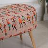 Decorative Multi-Purpose Pouf Sofa with Hornbeam Legs Digital Printing Bench Furniture for Home Living Room