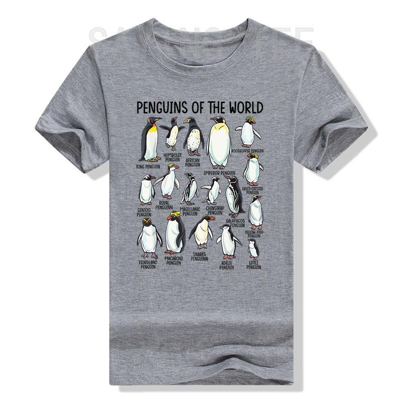 Penguins of The World Zookeeper Sea Animal Penguin Lovers T-Shirt Types of Penguins Graphic Tee Tops Marine Biologists Clothes