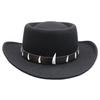 Stylish Wool Fedoras Hat with Faux Ethnic Decors Stage Show Top Hat for Western Styles Enthusiasts and Cosplay Parties