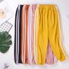 Children Summer Jogger Pants Fashion Striped Sports Pants Boys Girls Casual Pants