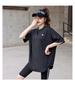 Women's Plus Size Yoga Set: Loose Short Sleeve T-Shirt & Gym Shorts