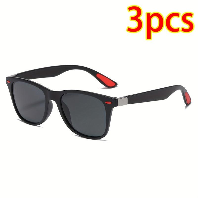3 PCS Fashion Retro Metal Square Frame Sunglasses Men Ladies 's  Sunglasses Anti-Glare Retro Eyewear UV400
