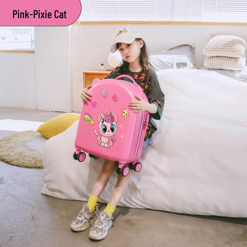 18-Inch Kids' Cartoon Trolley Suitcase with Combination Lock – Ideal Cabin Luggage for Boys and Girls