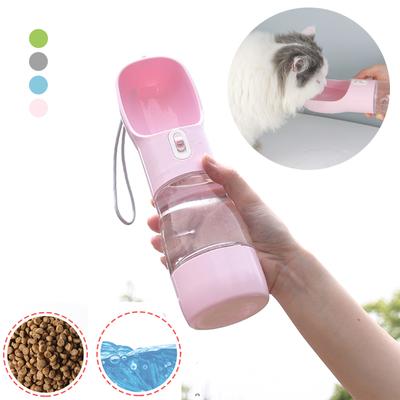 Dispensador de Garrafa de Água Portátil para Cachorro 2 em 1 Alimentador de Comida e Água para Animais de Estimação Caminhadas ao Ar Livre Tigelas para Beber para Cães e Gatos Pequenos