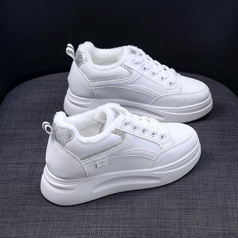 Summer thick-soled spring and autumn single shoes breathable new inner heightening board shoes
