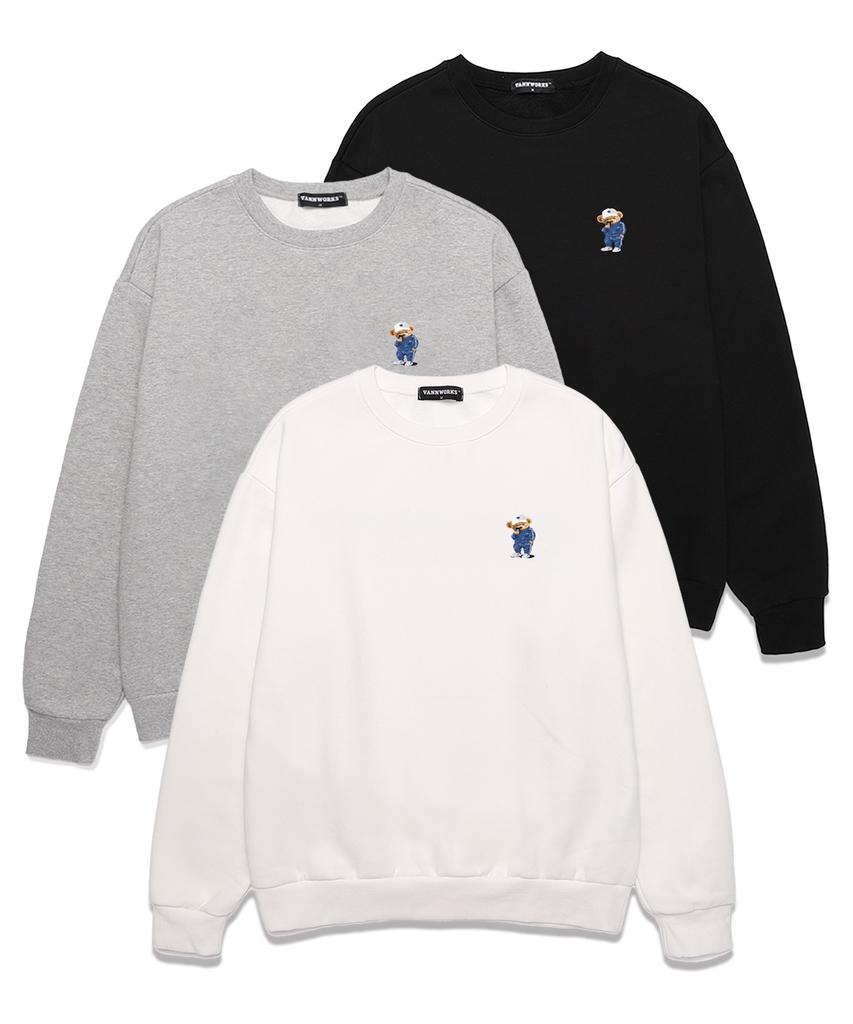 VANNWORKS Mini Comport Bear Oversized Sweatshirt (Vndts110) Melange Grey