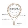 Layered Heart Necklace Gold Lock Chain Necklace Block Paper Clip Necklace