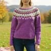 Ladies' Fashion Sweater, Round Neck,Loose Pullover Long-sleeved Knitted Sweater