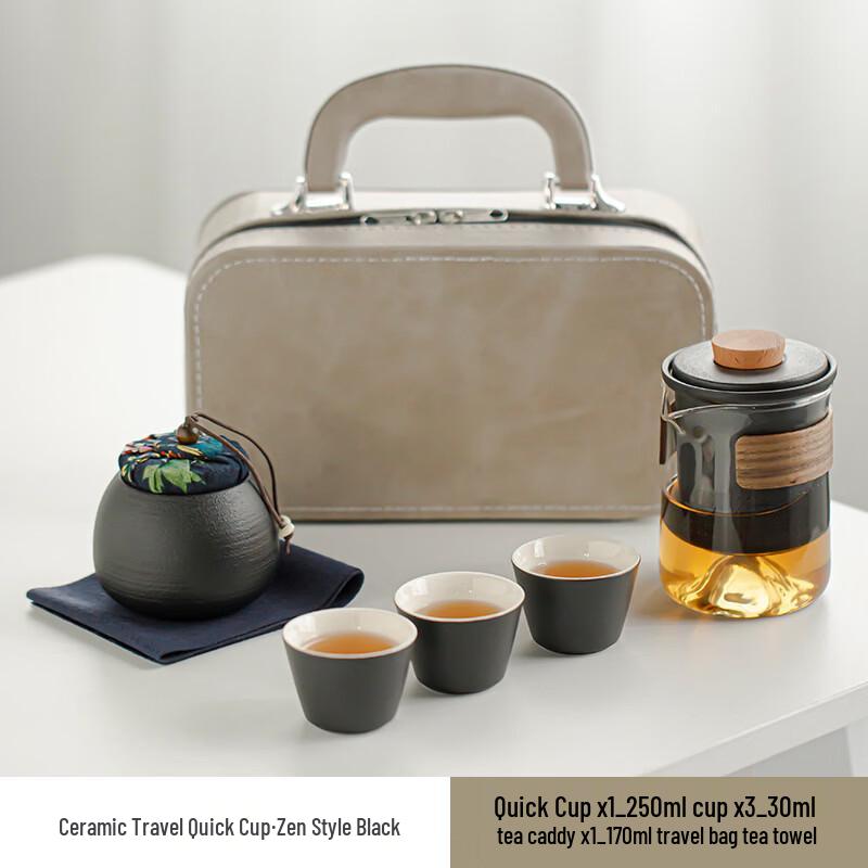 Portable Travel Tea Set with Quick Cup