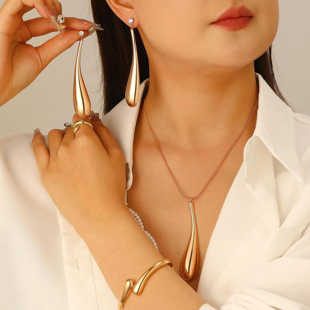 Punk Style Water Drop Earrings & Clavicle Chain for Women