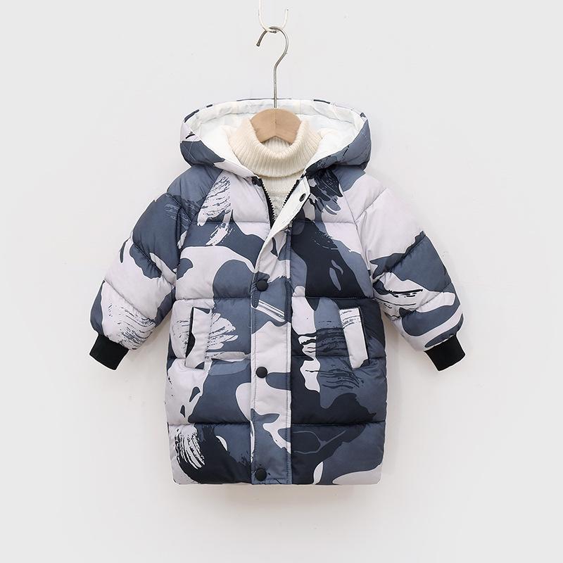 Kids' Winter Thickened Mid-Length Cotton Coat - Boys & Girls Down Jacket for Medium & Large Children