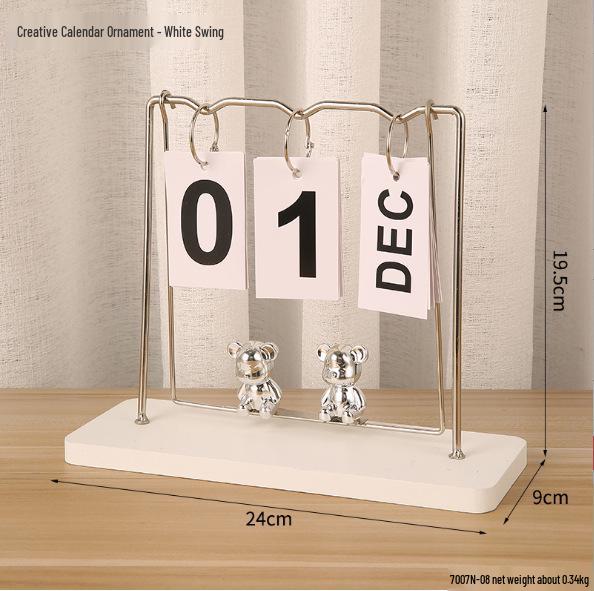 Perpetual Wooden Flip Calendar: Home and Desk Decor