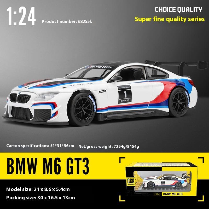 1:24 BMW M6 GT3 Super Sports Závodní Slitina Kovový Model Auta Zvuk Světlo Volba Cool Chic Auto Sběratelství Hobby Dárek S Přítelem