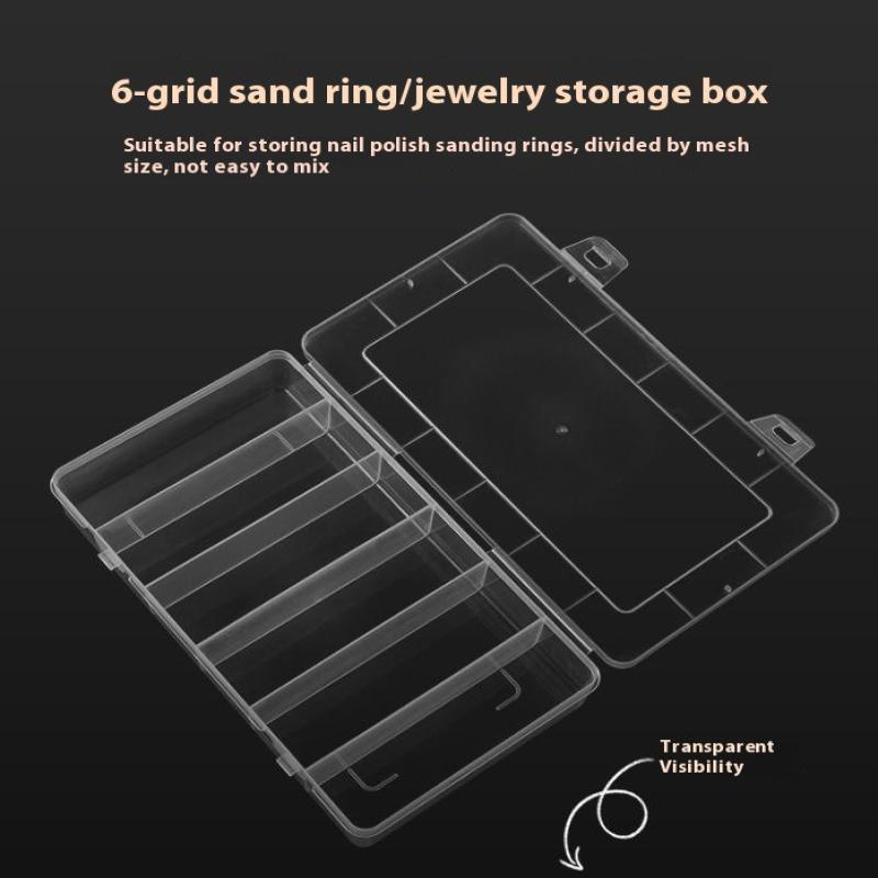 Pinzeta Kleštičky Tužky Leštící Blok na Nehty Pilníky Plastová Nádoba Obdélník Nástroj na Nehtové Umění Prázdná Úložná Krabička Úložný Box s Přihrádkami
