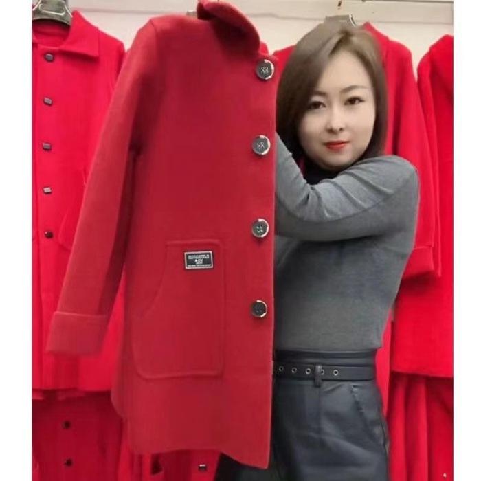 Women s Plus Size Imitation Wool Mid-Length Coat for Autumn and Winter – Loose Fit, Elegant Style 3XL