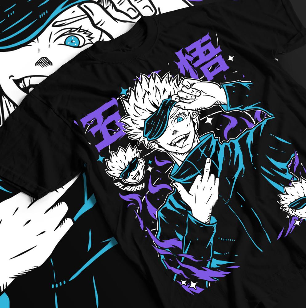 Gojo Satoru T-Shirt Jujutsu Kaisen Sukuna Megumi Itadori Horror Shirt All Size