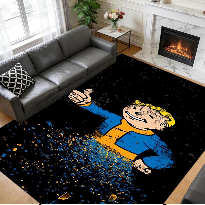 Crystal Velvet Rug Soft Non Slip Indoor Floor Mat Home DecorFallout Vault Boy