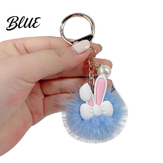 Plush Rabbit Keychain Ear Soft Ball Charm Key Chain Car