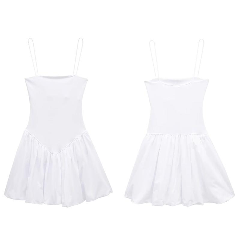 Summer Elegant Y2k Sexy Sleeveless One Peice Dress Women Casual Solid A-line Ruffle Slim Dresses Female Strapless Party Pleated Beach Lady Clothing