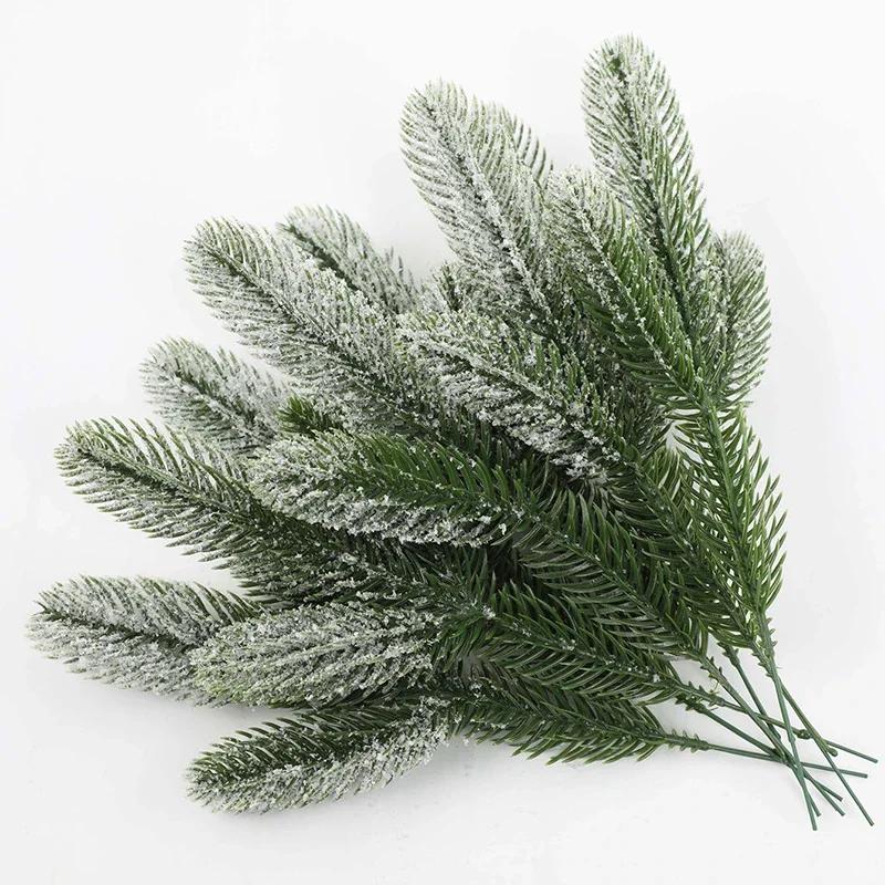 12Pcs Christmas Artificial Branches Fake Plant Pine Needles Wreath Vine Rattan for Xmas Tree Decoration Gift Box Wedding Flowers