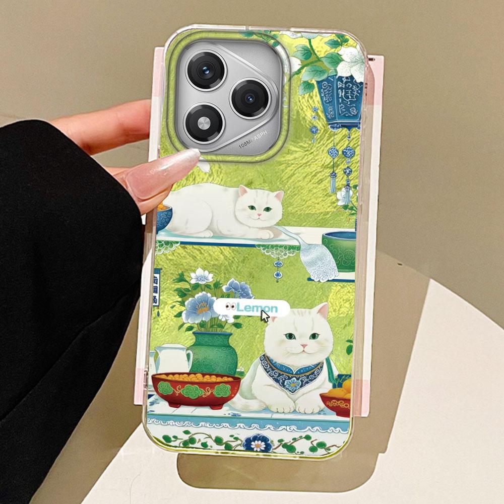 Lucky Cat Vortex Texture Women Phone Case for Honor 400 200 90 Smart Pro X9a X9c X8b X8a X8c X7c X6c Magic7 6 5 70 Lite Cover