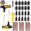 PWS New Car Tire Repair Tool Kit Rubber Tubeless Tyre Puncture Repair Kit Studding Tool for Bike Motorcycle Tires Repair Set
