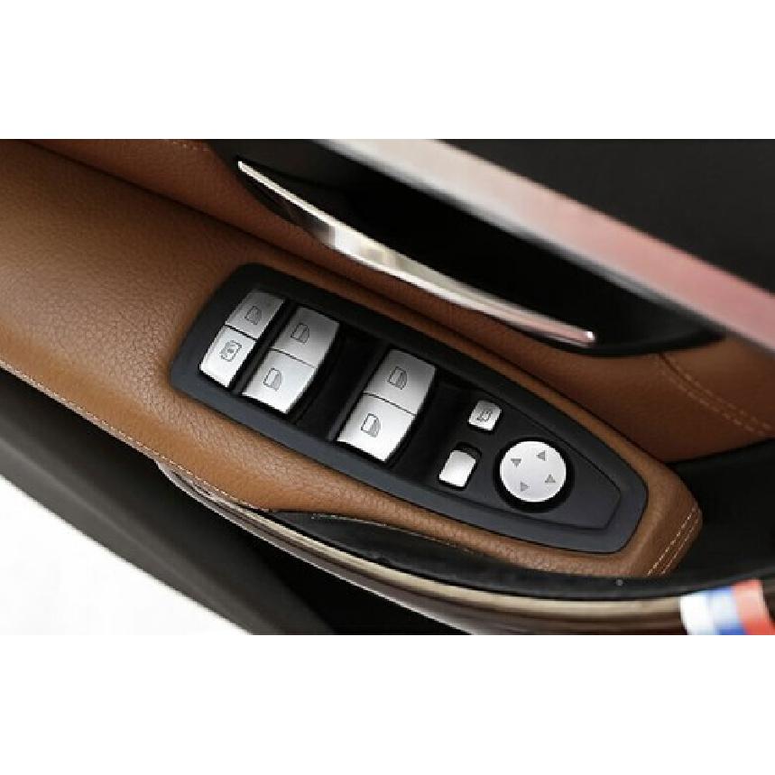 Matte Silver 2016-21 For BMW X1 F48 Trim Window Door Lock Control Switch Button