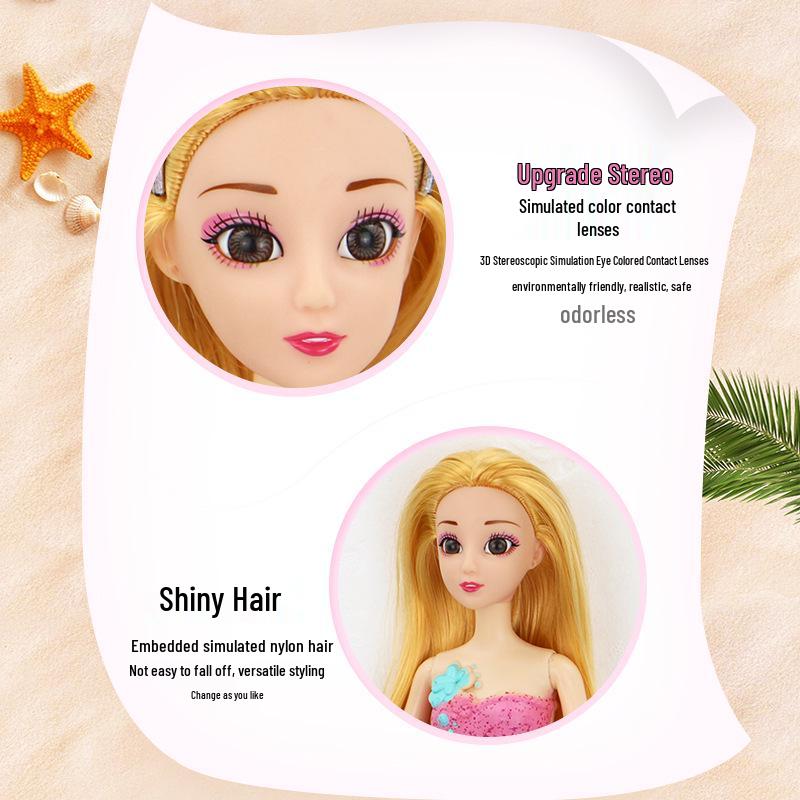 Set Păpușă Prințesă Sirenă Joc de Rol cu Lumini și Muzică – Cadou Perfect de Ziua de Naștere pentru Fete