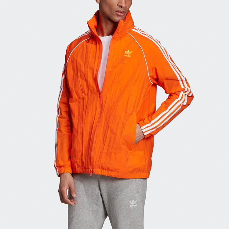 Adidas Originals Clover Full-Zip Sports Casual Jacket Men Jackets Orange Yellow ED6084