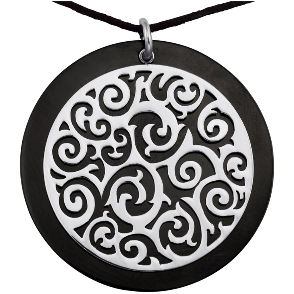 Altesse [L0376] - Collier acier 'Chorégraphie' nacre argenté