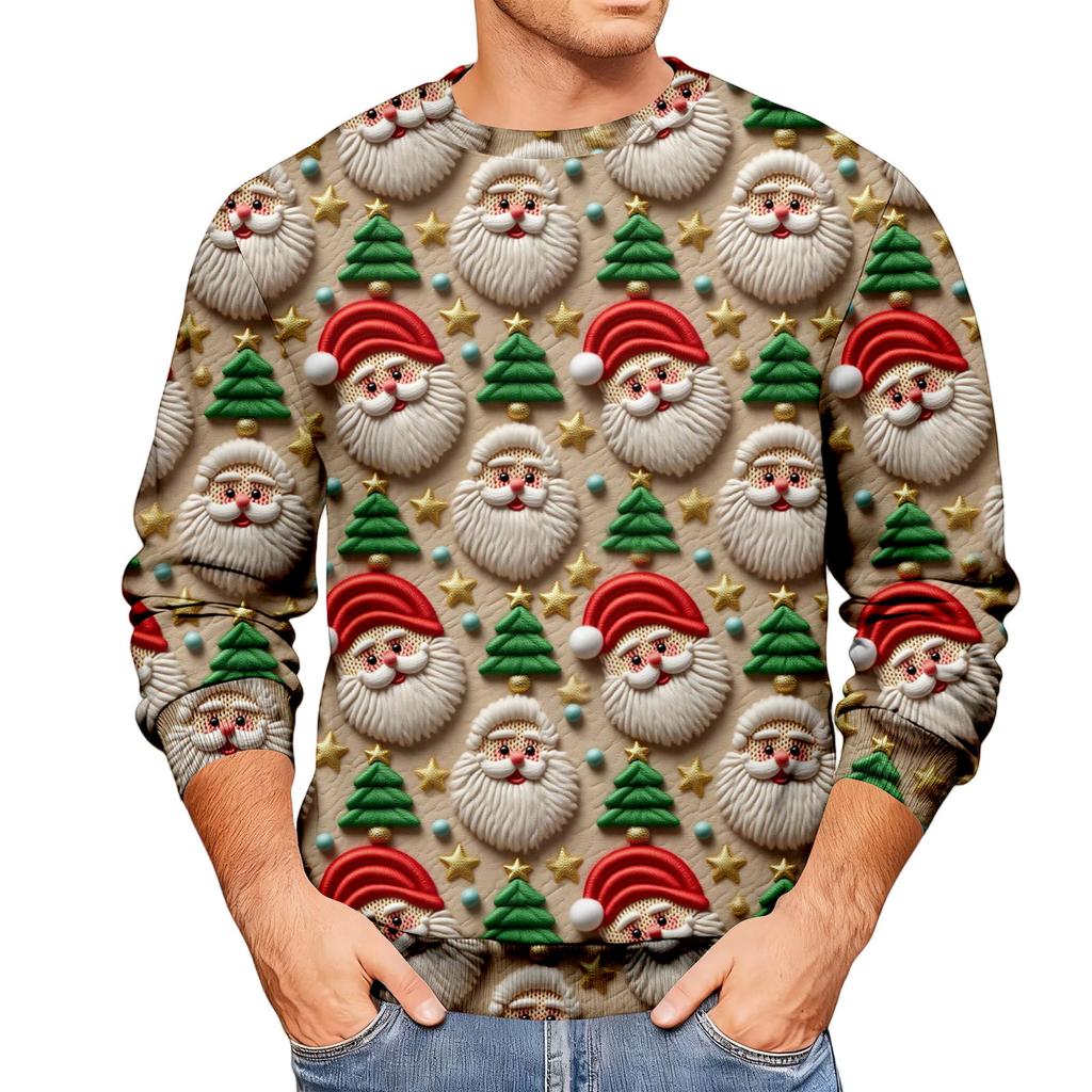 Weihnachtsdruck Lockerer Herren-Hoodie