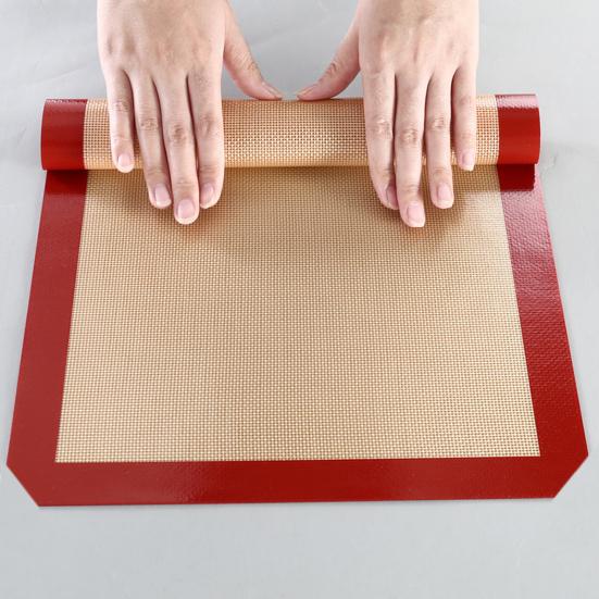 Yousheng 0.4mm Silicone Baking Mat with Fiberglass Non-Stick Oven Liner Heat Resistant Reusable Pad for Baking Cookies Pastries Dishwasher Safe Tool