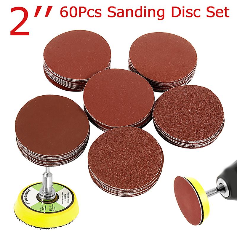 60/100pcs Set With Backer Plate Includes 100-2000 Grit Sandpapers 1/2 Inch Sanding Discs Pad Kit For Drill Grinder Rotary Tools