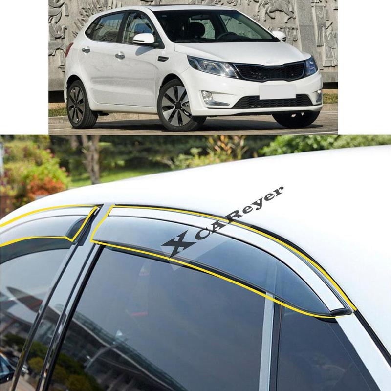For KIA K2 Hatchback 2011 2012 2013 2014 2015 2016 2017- Car Sticker Plastic Window Glass Wind Visor Rain/Sun Guard Vent