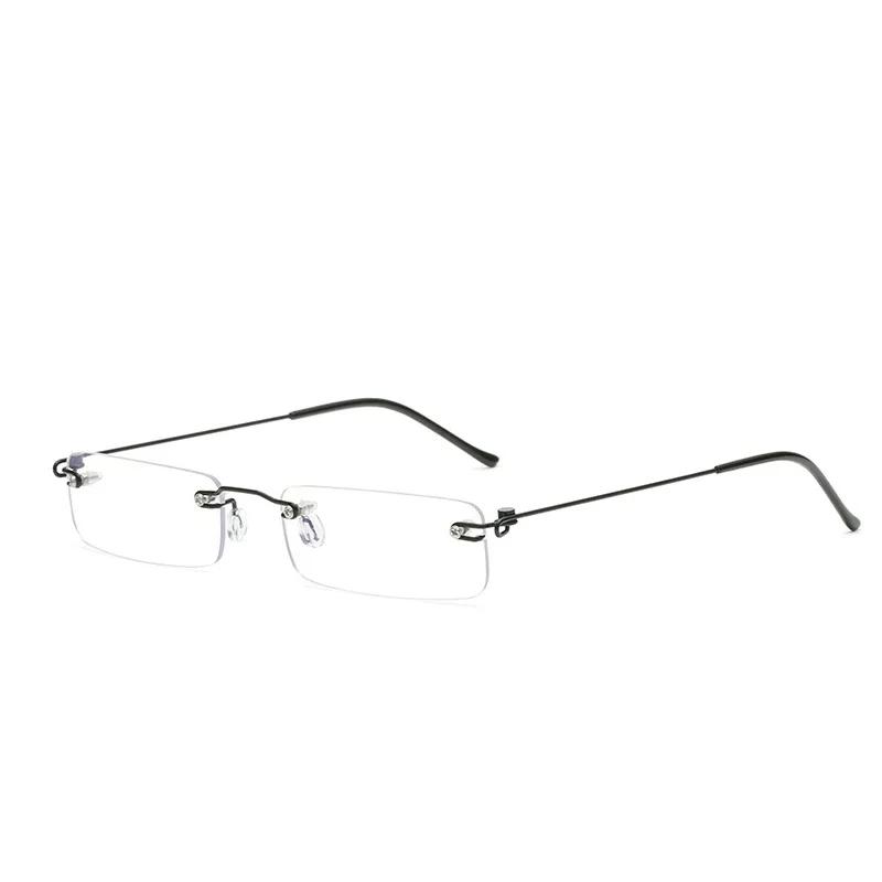 Fashion Rimless Anti-blue Reading Glasses Men Anti-fatigue Presbyopic Glasses with Case Blue Light Computer Grade Glasses Women