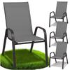 Metal Garden Chair, Terrace, Balcony Armchair, Terrace, Balcony, Gray, 4 Pcs.