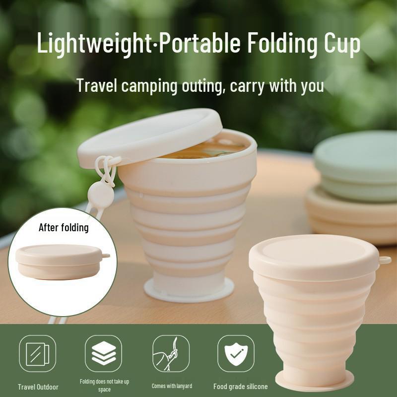 Collapsible Silicone Travel Cup: Food Grade Portable Water & Mouthwash Cup for Outdoor Camping