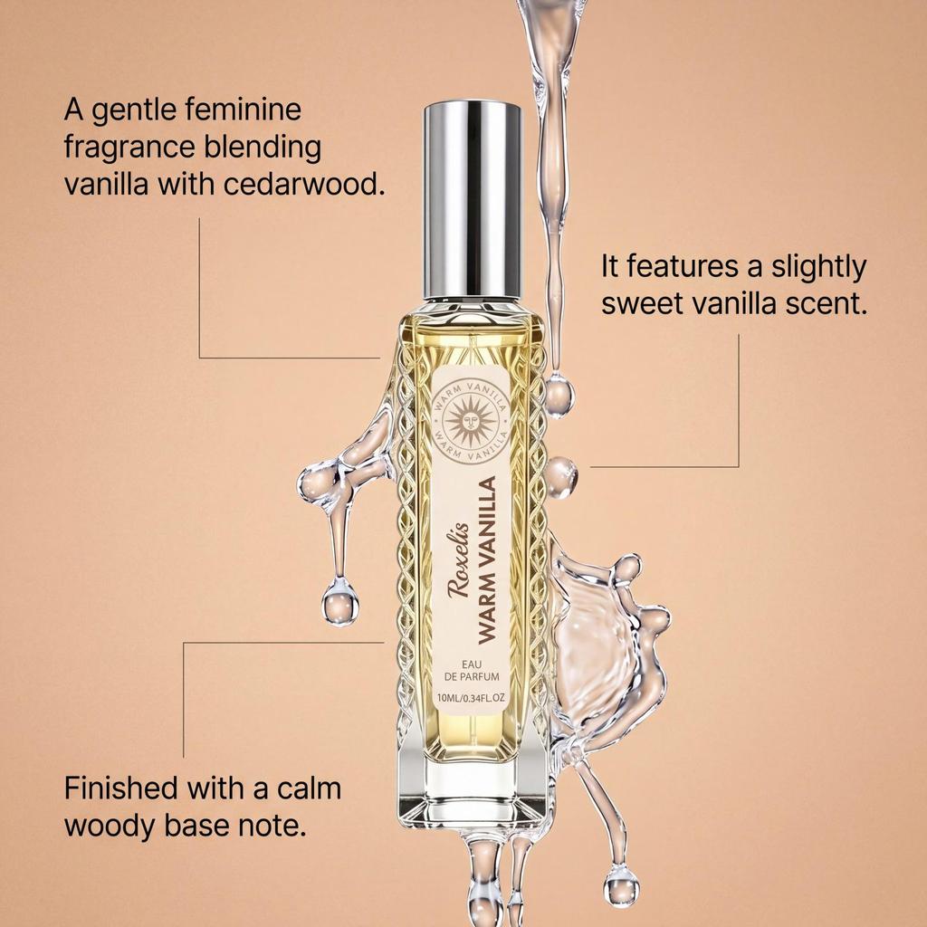 Vanilla Eau de Toilette: Fresh, Light, Elegant, Natural, Long-Lasting Scent for Daily Commutes, Dates, and Travel. Versatile Vanilla Perfume.