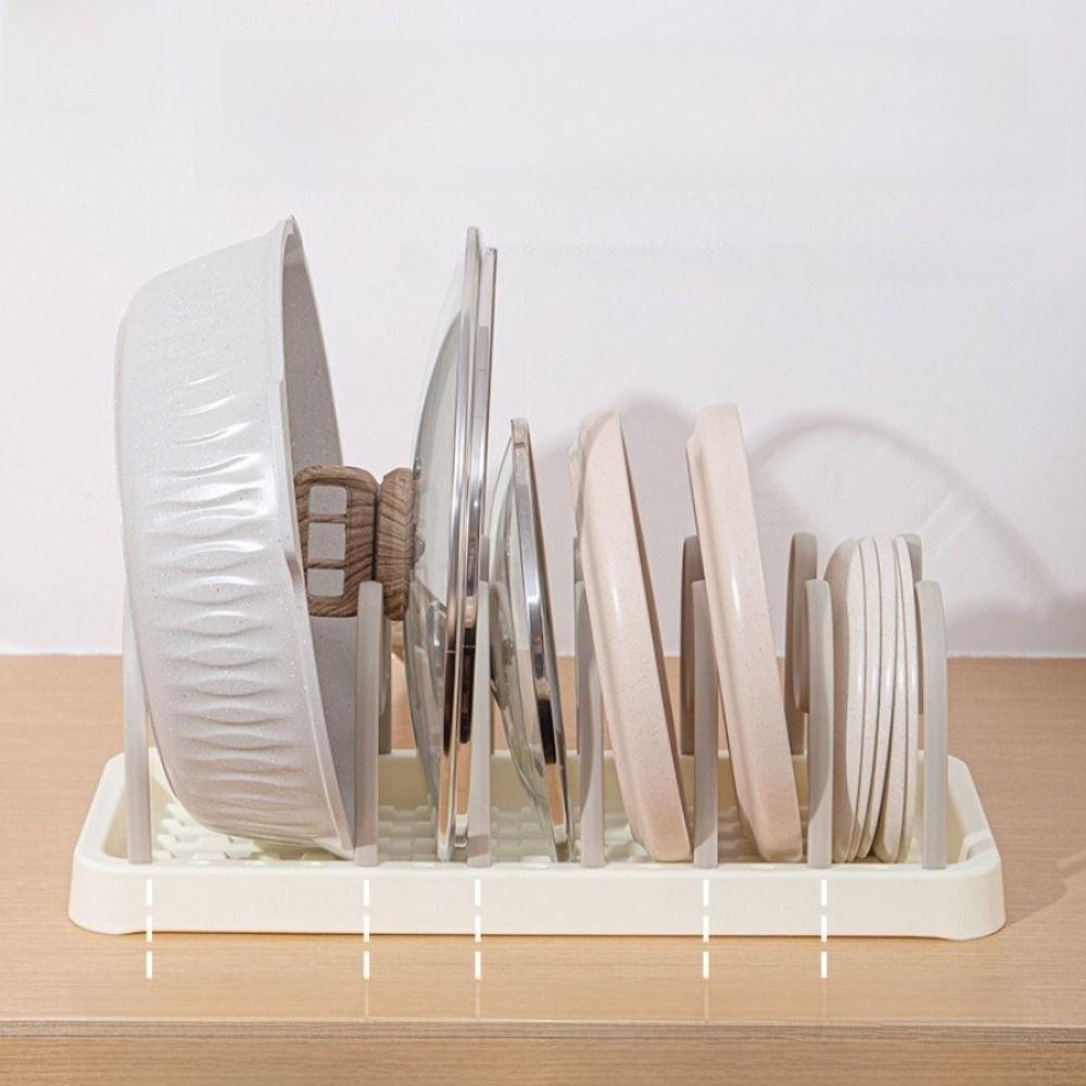 Sturdy Dish Drying Rack Multi-purpose Kitchen Shelf New Pot Lid Holder  Kitchen Storage Organizer