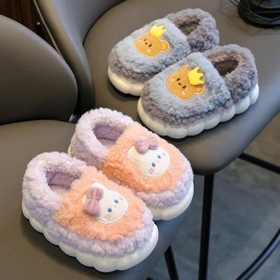 Pantofole invernali di cotone per bambini Simpatici cartoni animati Avvolgenti con tacco Scarpe casual da casa Bambini Antiscivolo Ragazzi Ragazze Junior Calde pantofole di peluche