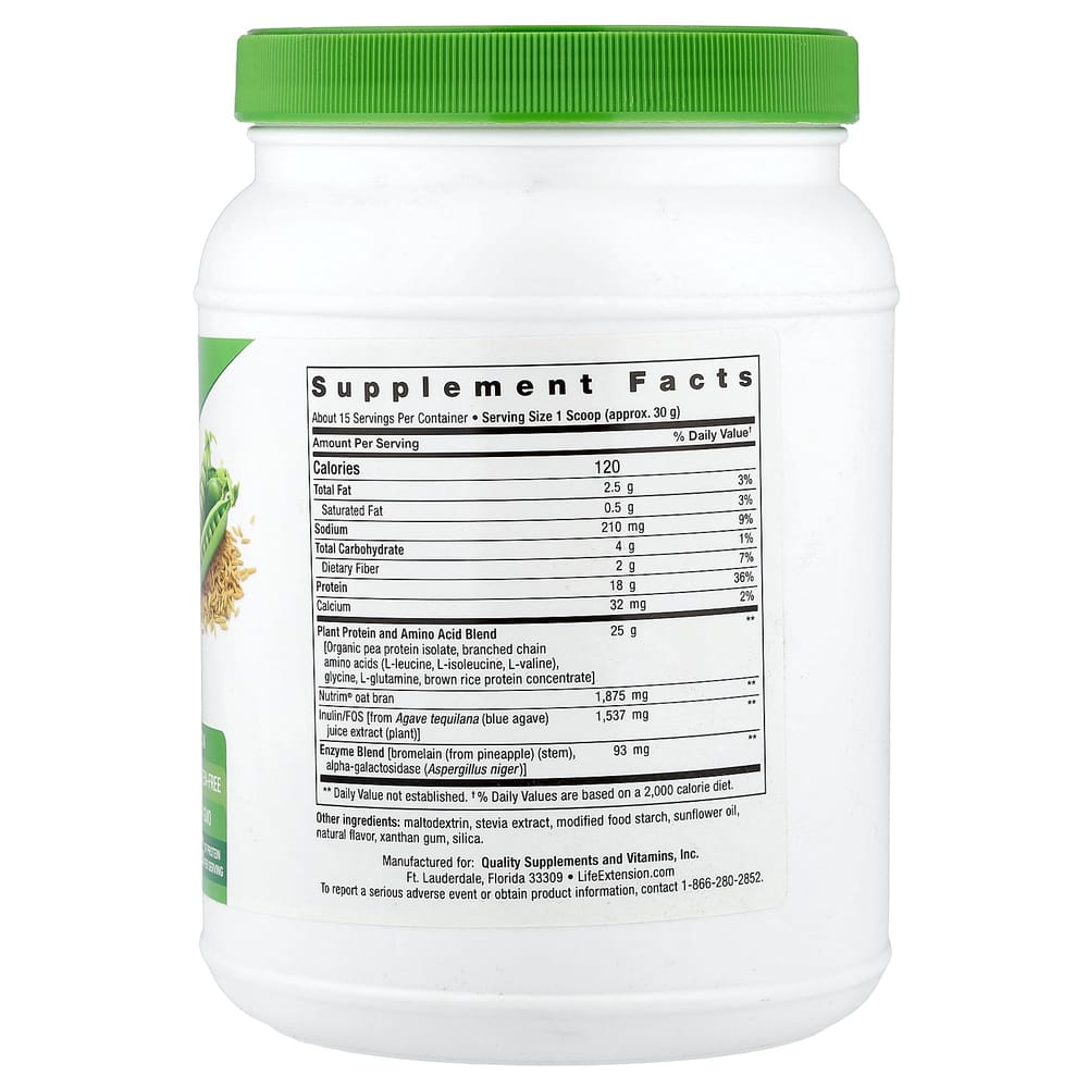 Life Extension Wellness Code Complete Plant Protein & Amino Acid Complex, Vanilla, 450g