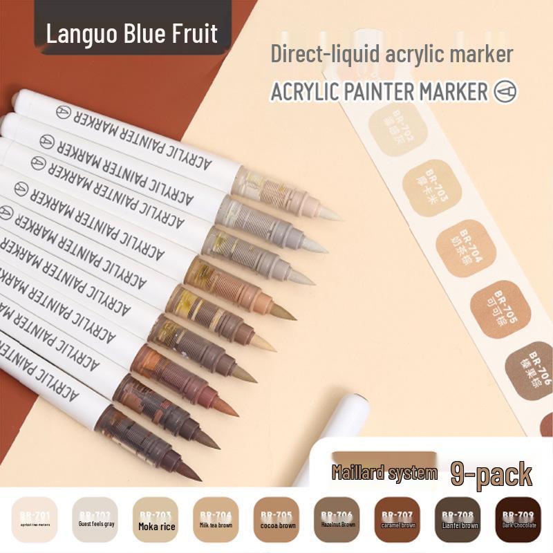 Blue Fruit Direct Liquid Acrylic Marker Pen for Kids - Large Capacity Soft Tip for Watercolor Painting