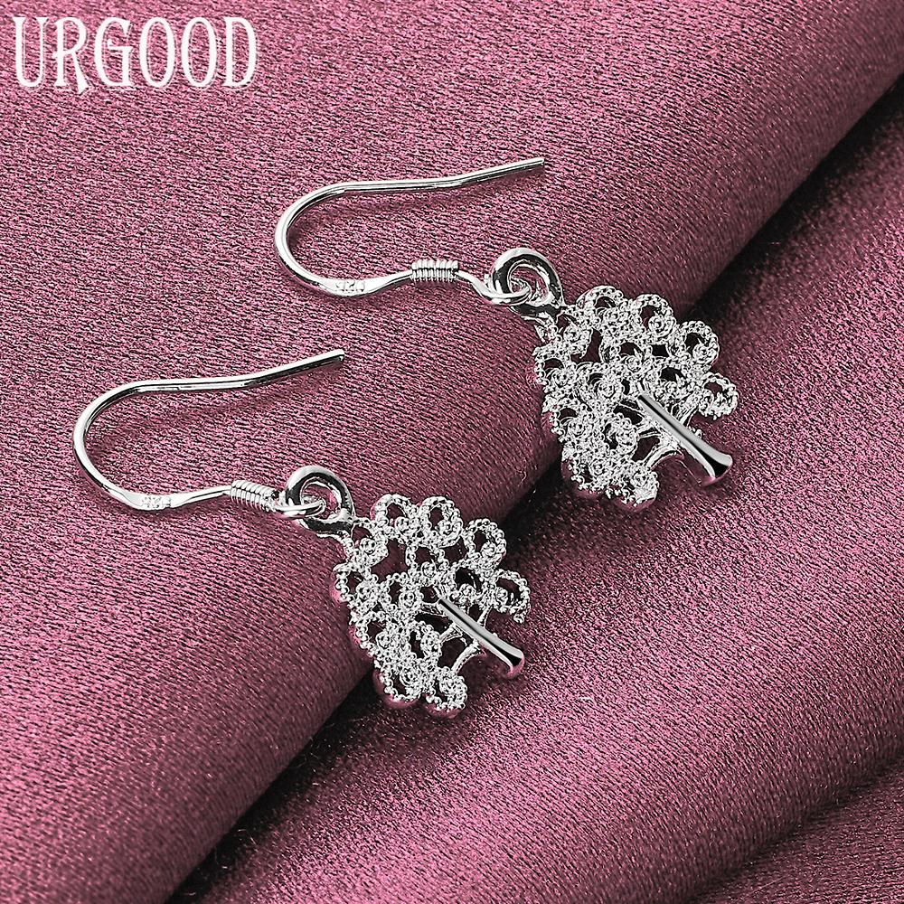 925 Sterling Silver Tree Pendant Earrings Wedding Jewelry
