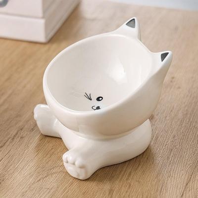 Elevated Cat Bowls Cat Food Bowl Tall Ceramic Tilted Dish Pet Feeding Dish Pet Animal Ceramic Eating Dishes Cat Food Water Bowl