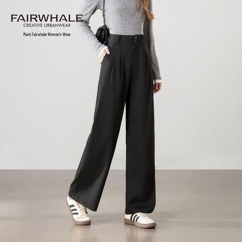

Mark Fairwhale Women s High-Waist Solid Straight Wide-Leg Trousers L