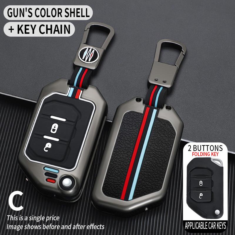 Car Key Case Cover Protective Shell Fob for Jeep Wrangler JL JLU Rubicon Gladiator JT Sahara JLU 18 2019 2020 2021 2022 2023