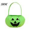 Halloween Party Decoration Pumpkin Candy Bag for Kids, Reusable Non-Woven Trick or Treat Bucket, Bucket Face Snack Holder Basket with Handle