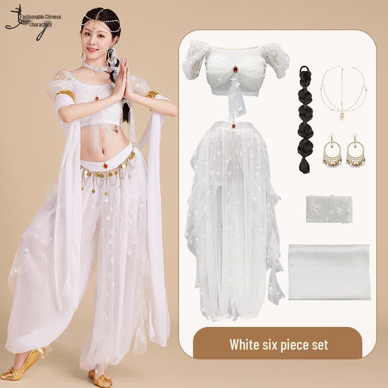 Prinzessin Jasmin Exotisches Indisches Bauchtanzkostüm - Damen Dunhuang Apsara & Westliche Regionen Stile