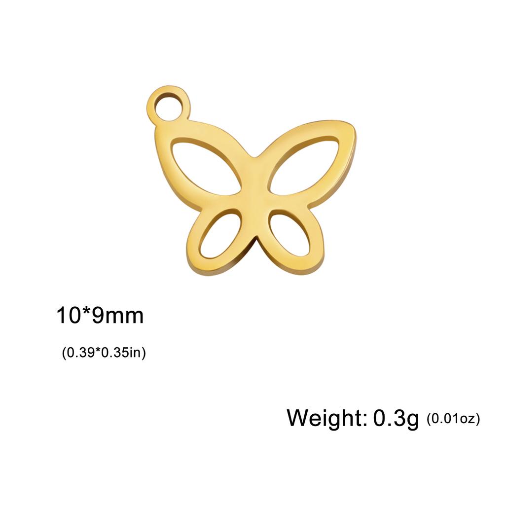 5 Pieces of Animal Stainless Steel Jewelry Made of Dragonfly Butterfly Cat Elephant Dolphin DIY Bracelet Accessories as Gifts